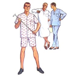 5039  SIMPLICITY 1950s MR SS-LS PAJAMA TOPS, BOTTOMS, NIGHTSHIRT PATTERN LARGE 42-44